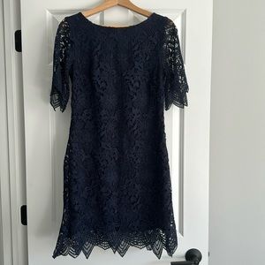 Anthropologie navy lace size 6 dress, never worn!